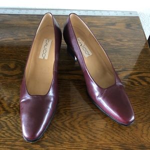 Calico Brazil Wine Maroon Leather Short Heel Pump